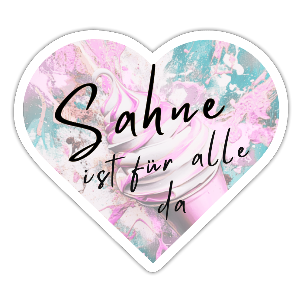 Sahne ist für alle da - Herzchen Sticker – Bild 2